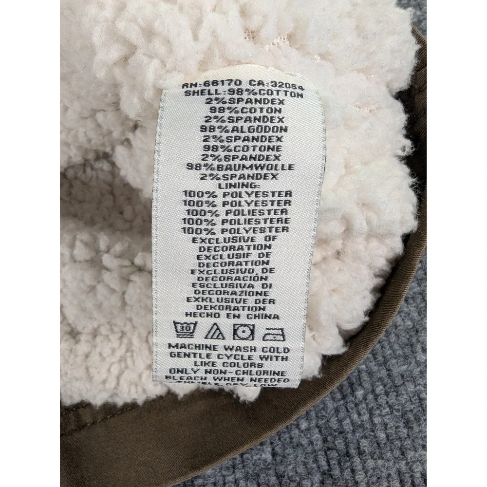 Marrakech Anthropologie Womens Small Sherpa Lined Vest Olive Green Cotton